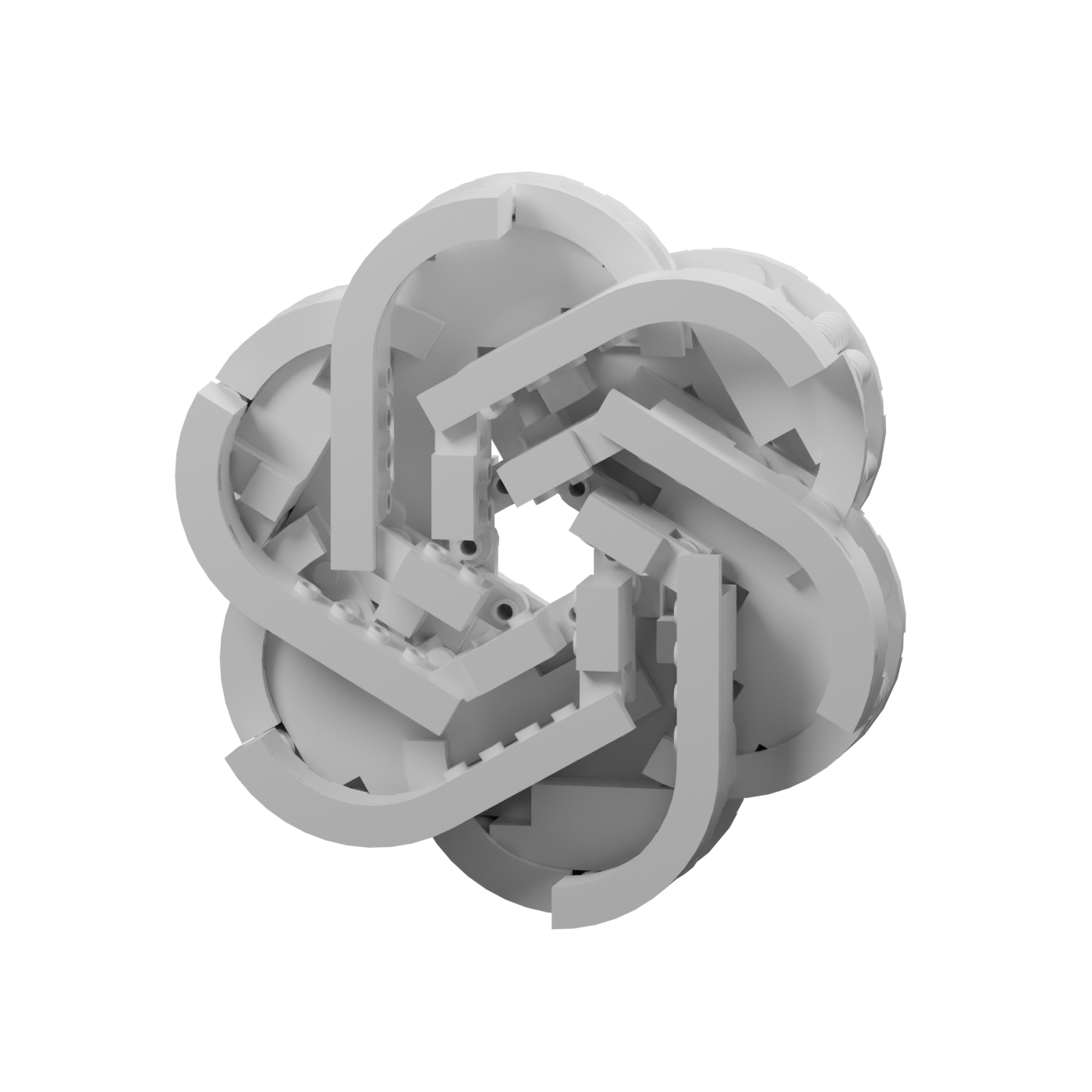 OpenAI Knot, an interwoven sculpture of 340 white bricks